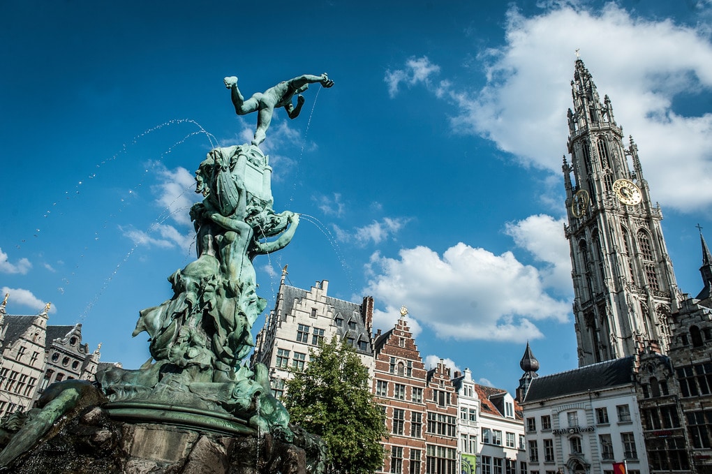 Architecture in Antwerp market place