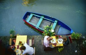 Eating on the canal front