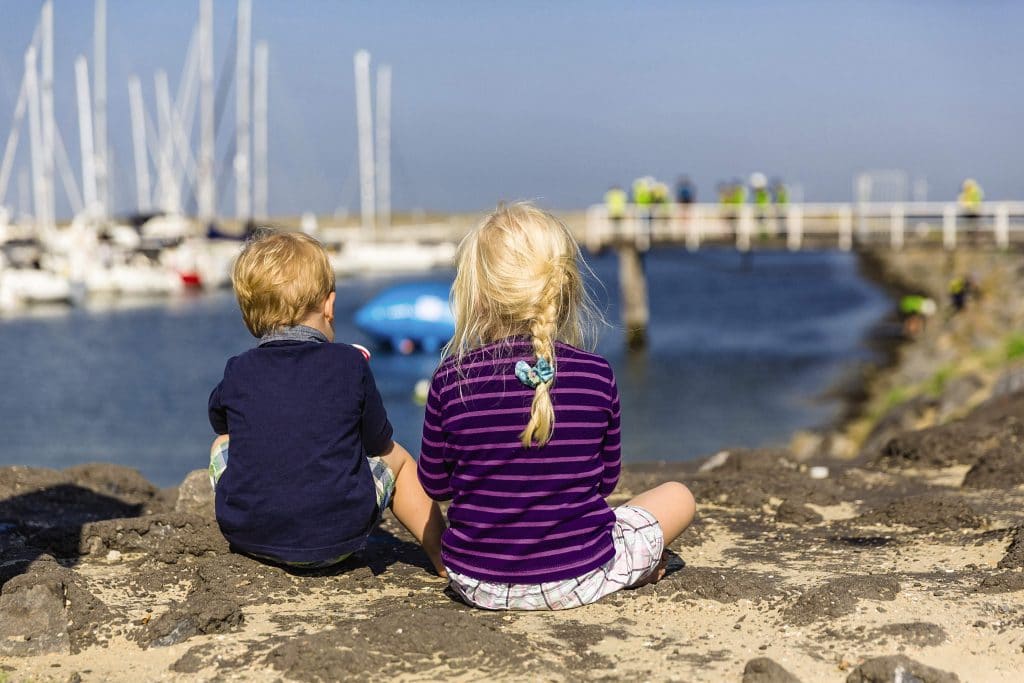 CHildren at Roompot Beach Resort harbour