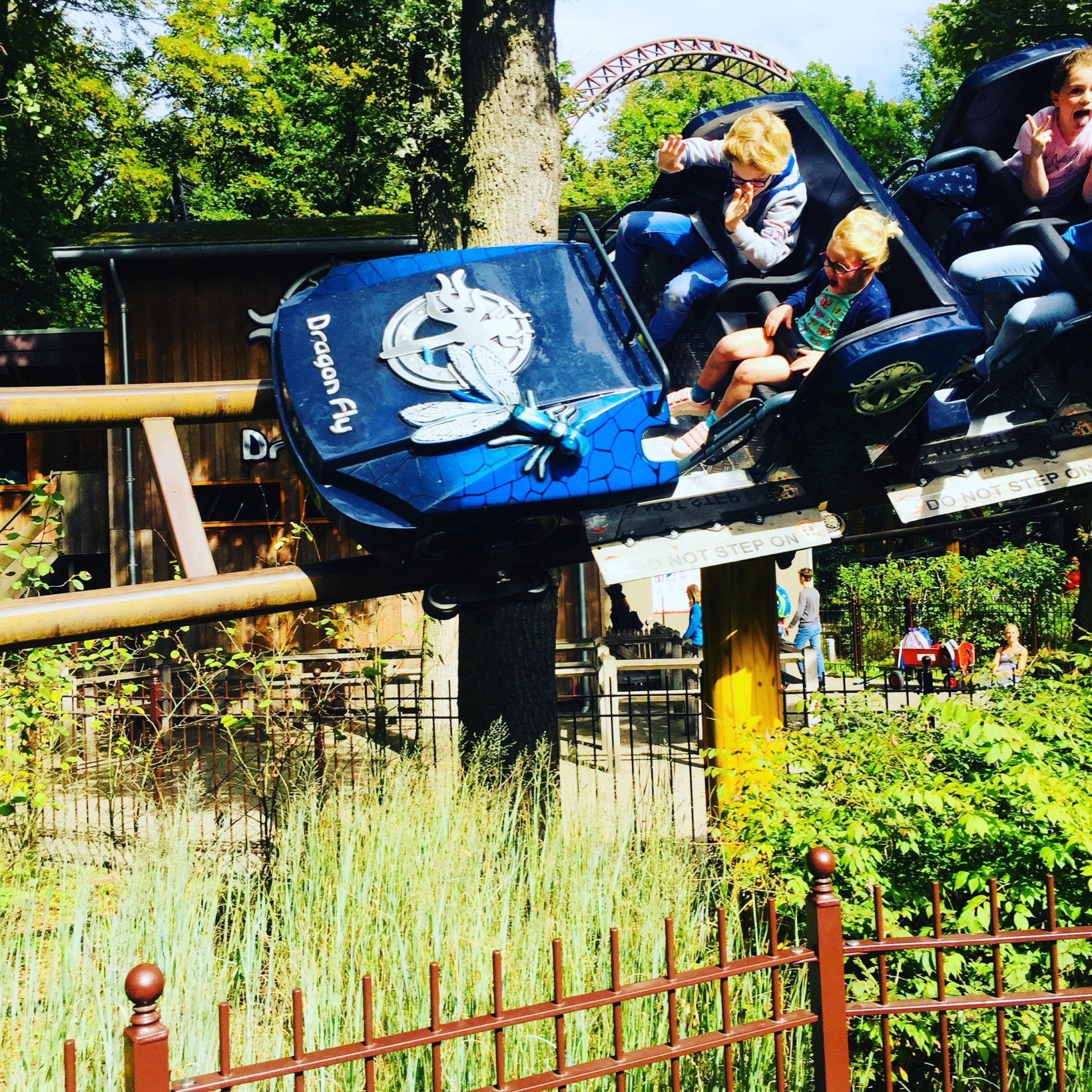 Toddler on rollercoaster at Duinrell