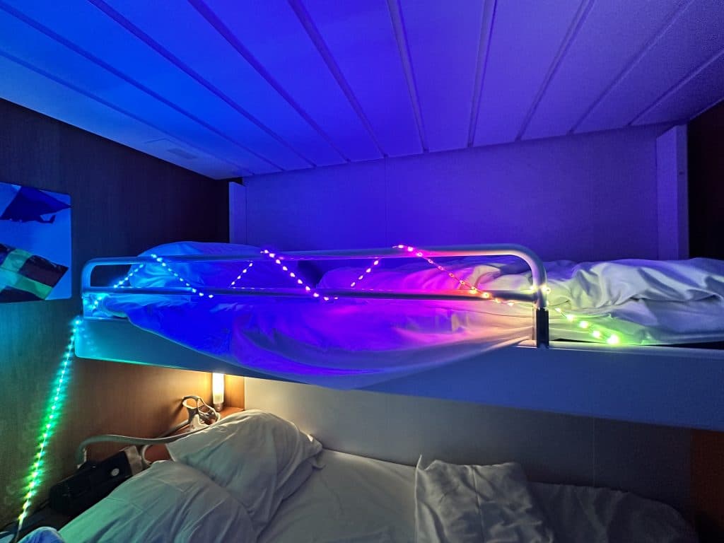 cabin with fariy lights