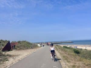 Cycling by the beach Cadzand-Bad