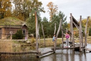 Children playing on water